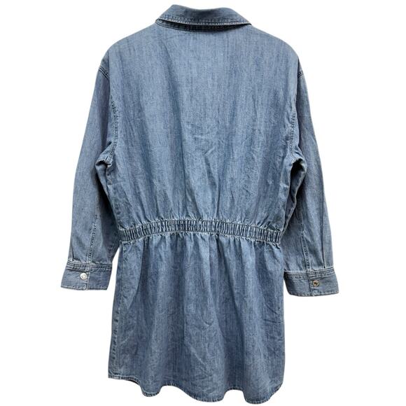 Zara Women's Long Sleeve Denim Shirt Dress size Large - Picture 3 of 5